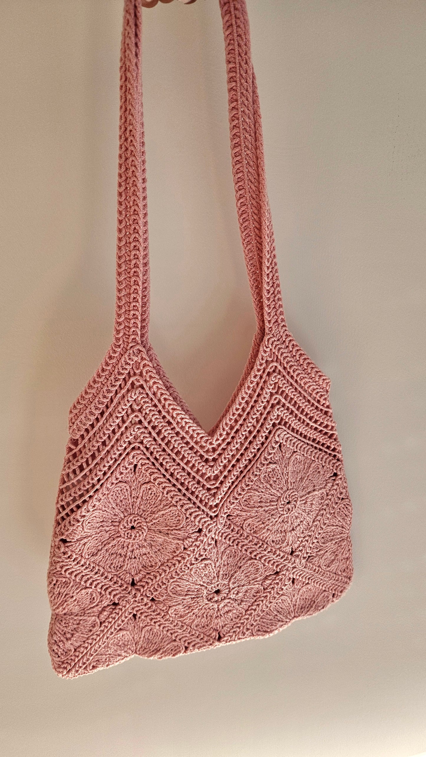 Häkeltasche Boho Rosa