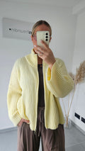 Zip - Strickjacke gelb