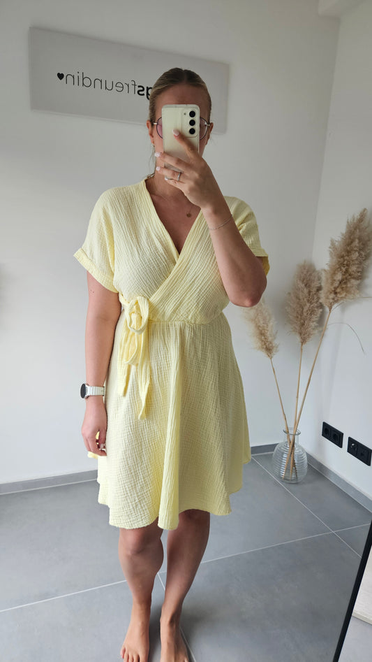 Musselinkleid Greta butteryellow