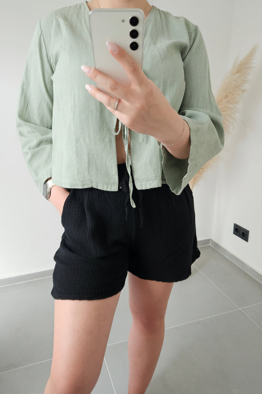 Musselinshorts schwarz